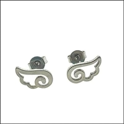 Aramat Jewels | Oorbellen | Stalen Vleugel Oorbellen - Kies Jouw Stijl! | Zilverkleur-12x7mm | |5mm | Staal | Kinderen, Volwassenen | Verkleurd niet