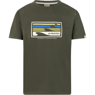 Protest PRTHanwell - T-shirt Heren - Korte mouwen - Ronde hals - Normale pasvorm - Crème