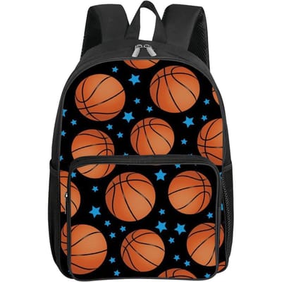 Basketbalpatroon Vierkante Voorzak Rugzak Rits Grote Capaciteit voor Jongens/Meisjes Beste Cadeau 2D Cartoon Kinder Schooltas