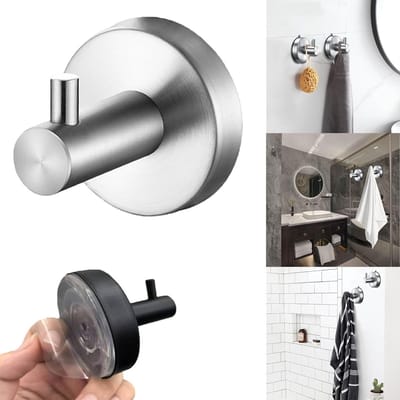 Zware RVS Zuignap Haak voor Douche, Badkamer en Keuken - Waterdicht, Geen Boren, Tot 5kg Draagvermogen (1PCS)
