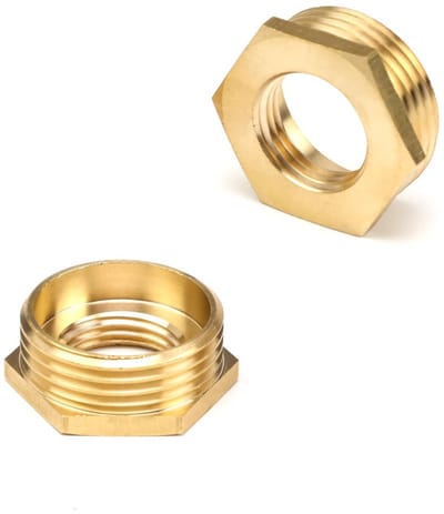 Dailygoods- Verloopnippel 1 inch naar 1/2 inch - Messing Verloopstuk - 2 Stuks - Buitendraad/Binnendraad - Hoogwaardig Messing - Betrouwbare Afdichtverbinding