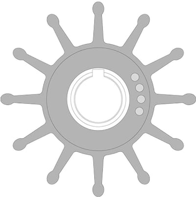 Johnson Pump Impeller 12 Bladen 189-09704bt1 Zwart