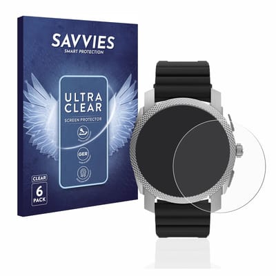 Savvies - Screenprotector voor Fossil Gen 6 Hybrid Machine (45mm) - Folie Beschermfolie transparant 6 Stuks
