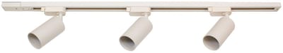 1 meter 1-fase railset wit inclusief 3x GU10 Spots (excl. lichtbron) met eindkap | 3 x GU10