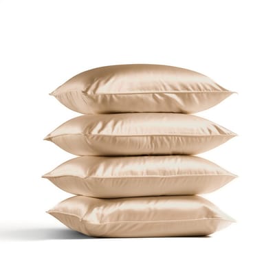 4x Zijden Kussensloop 50x70cm Donker Champagne Hotelsluiting 22 Momme - Kussensloop set - Luxe Silk Kussensloop 100% moerbei zijde - Zijde kussensloop - Silk Heaven - 50x70cm / Hotelsluiting