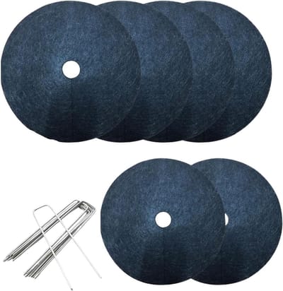 Onkruidbeschermingsnet - Onkruidmatten afdekking - Onkruid bestrijden - Effectieve barrière - 52 cm diameter - Zwart
