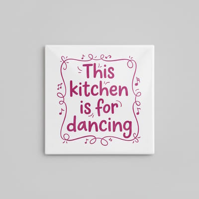 Deze Keuken Is Om Te Dansen Tekst Tegel – Leuke Keuken Woondecoratie – Keramische Tegel 15 x 15 cm