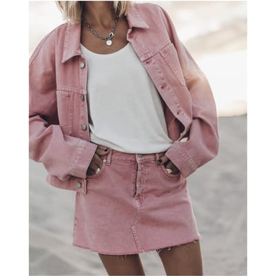Mikuta The Pink Denim Skirt Maat: XS | Mini Rokken Outlet | Dames | Roze