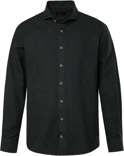 JP 1880 - Heren - Flanellen overhemd lange mouwen haaienkraag Comfort Fit - Cactus - Maat 4XL