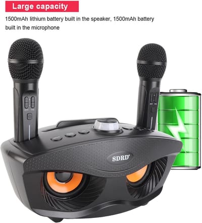 Draadloze Karaoke Microfoon Luidspreker met Twee Microfoons voor Thuis en Feest
