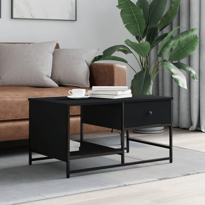 vidaXL - Salontafel - 85,5x51x45 - cm - bewerkt - hout - zwart