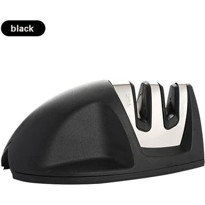 Mini aiguiseur de couteaux, aiguiseur de couteaux portatif multifonction, outil d'affûtage rapide avec accessoires pour couteaux de cuisine, gadget S black
