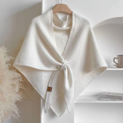 Écharpe Triangle Couleur Unie Écharpe Triangulaire Cachemire de Niche Foulard pour Femme Écharpe Tricotée Écharpe Chaude Multifonctionnelle One Size gray