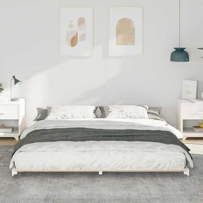 vidaXL - Bedframe - Wit - 180 - x - 210 - cm - Massief - grenenhout