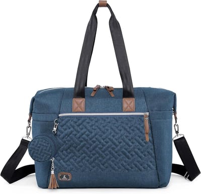 Luiertas - Babytas Mama tas - Babyverzorging Onderweg - Veelzijdig met Fopspeentas - 43 cm - Donkerblauw