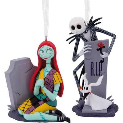 Hallmark Storied Moments Disney The Nightmare Before Christmas Ornaments - Set of 2 - Jack & Sally