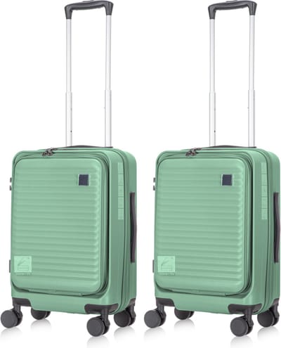 Praag Reiskofferset 2-delig - 2 x 39L - Handbagage koffer - Lichtgewicht & Uitbreidbare Opbergruimte - Laptopvak & TSA Slot - Perfect Voor Vliegtuig en Weekendtrips - Mint