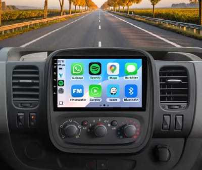 Autoradio 2/32GB met Carplay en Android auto | Geschikt voor Opel Vivaro B, Renault Trafic 3, Fiat Talento, Nissan NV300 Radio scherm met Navigatie | 2014 2015 2016 2017 2018 2019 2020 2021
