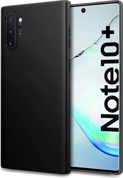 LuxeBass Hoesje geschikt voor Samsung Galaxy Note 10 Plus - Anti Scratch - Silicone case - Kunststof - Soft cover - Zwart