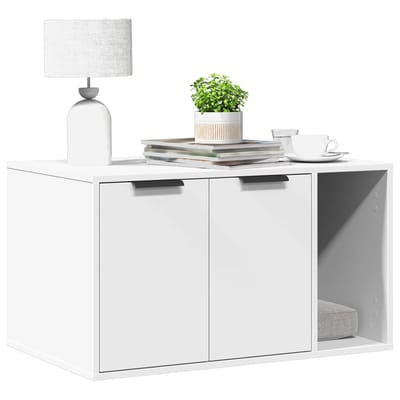 vidaXL - Kattenbakkast - 80x50x45 - cm - bewerkt - hout - wit