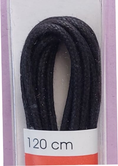 Ronilux Veter - Zwart - Dun Rond - Wax - Lengte 120 cm - Dikte 2,5 mm - Schoenveter