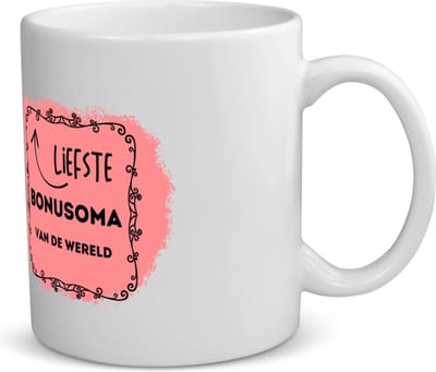 Akyol - liefste bonusoma van de wereld koffiemok - theemok - Oma - de liefste bonusoma - verjaardag - cadeautje voor oma - oma artikelen - kado - geschenk - 350 ML inhoud
