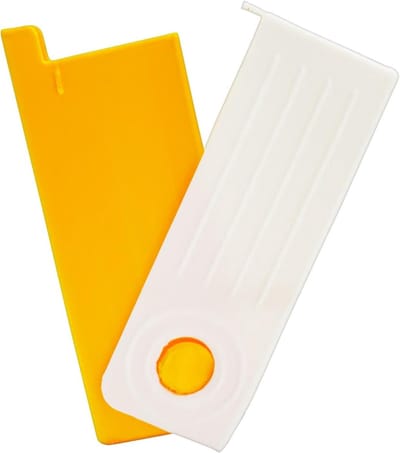Tandenstoker Houder - Opbergdoos Reizen - Hygiënisch Opbergen - Makkelijk Schuifsysteem - 7.5x1.5x3.2 cm - Wit Geel