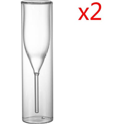 Ins Hete Rechte Buis Tulpen Bruiloft Champagneglazen Dubbelwandig Mousserende Wijn Glas Top Restaurant Sherryglas Cocktailbeker 150ml white