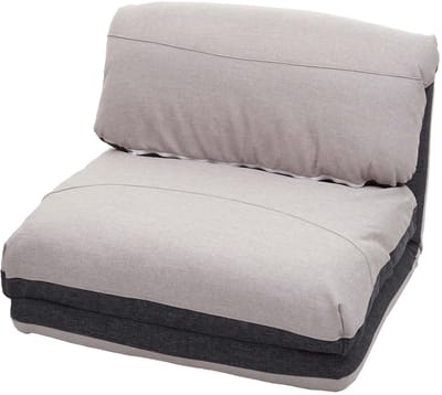 Fauteuilbed MCW-E68, slaapbank functionele fauteuil inklapbare fauteuil, stof/textiel ~ donkergrijs/lichtgrijs
