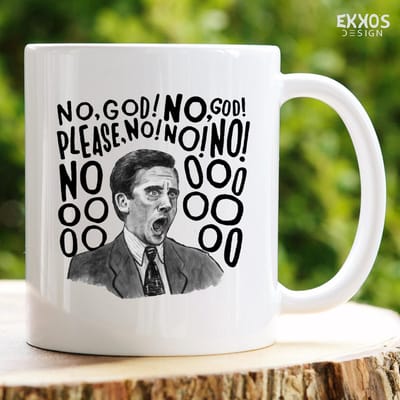 The Office No God Mok - The office - Dunder Mifflin - Cadeau voor vriendin - Cadeau voor haar - Cadeau voor hem - Valentijn cadeautje voor haar - Grappige cadeau - Mokken - Cadeau voor man - Cadeau voor vrouw - Valentijn cadeautjes - Koffiekopjes