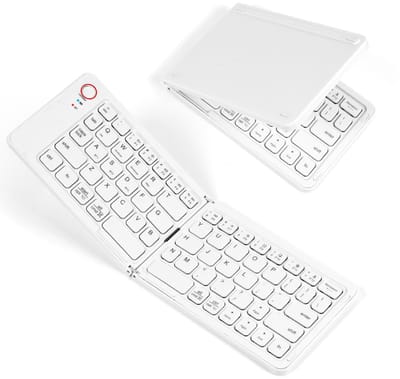 Ynkkvre - Toetsenbord – Bluetooth Toetsenbord – Reis Toetsenbord – Opvouwbaar Toetsenbord – Ultradun – Schaarmechanisme – QWERTZ – USB-C snelladen - Wit