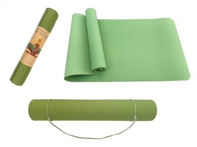 Yogamat - Fitnessmat - TPE - Eco Friendly - Non Slip - 183 x 61 x 0.6 cm - Groen