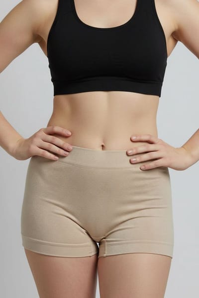Naadloze Dames Boxer - Corrigerend & Onzichtbaar Ondergoed (Seamless) - Comfortabele Shorty / Damesbroekje Model 2001 Skin Maat S