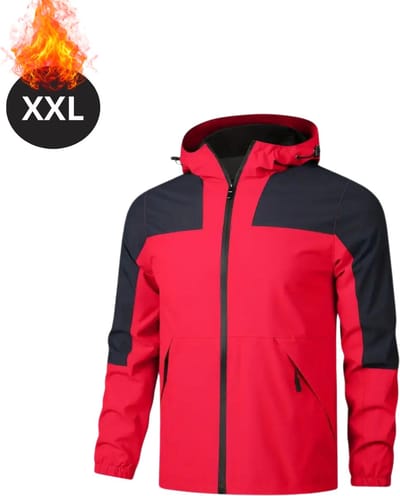 Nivard Windjas Voor Heren - Parka - Lente & Herfst - Jas - Volwassen - Windjack - Windbreaker - Rits - Rood - Maat XXL