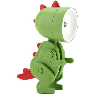 Dessin animé veilleuse enfant lampe Mini dinosaure LED lampes de bureau mignon bricolage Portable avec Angle réglable vert foncé