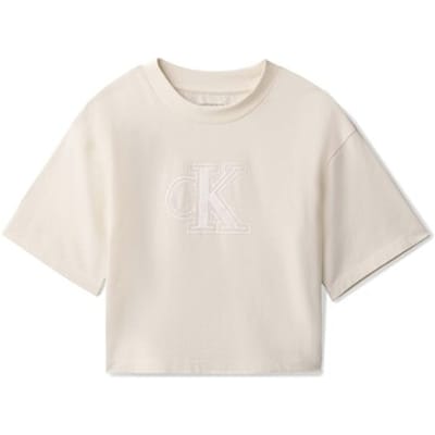 Calvin Klein Velvet Monogram Boxy T-Shirt Met Korte Mouwen - Fashion Wear - Kinderen