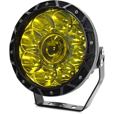 LED-werklamp 6000K 200W 7 inch auto ronde werklamp rijlichten IP68 waterdichte spotverlichting voor yellow light-7inch zwart