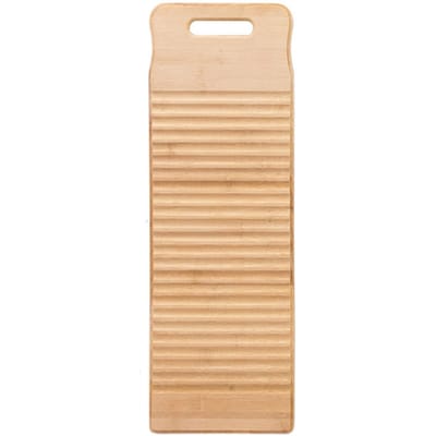 Beschikbaar Houten wasbord met ronde handgreep Handpercussie handwasbord voor thuis size L beige