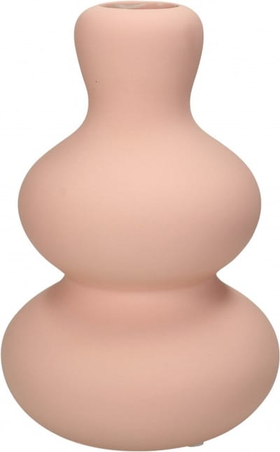 HD Collection Vaas Bobbel - Keramiek - Roze - 14 x 21 x 14 cm (BxHxD)