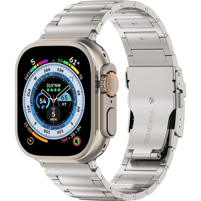 Apple Watch H-Type titanium band (zilver)