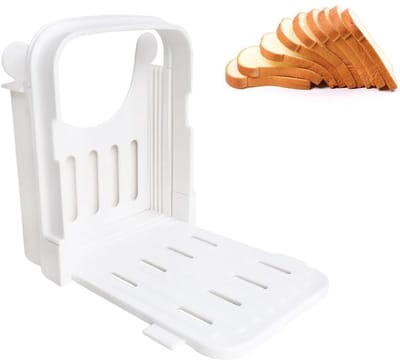 White-Label® Broodsnijder Hulpmiddel – Broodsnijmachine Handmatig Met Verstelbare Dikte – Broodplank – Wit