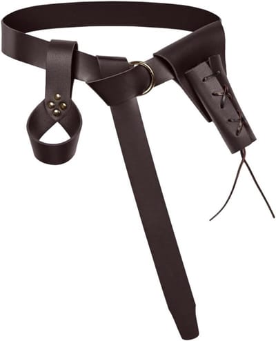 3-pack middeleeuwse renaissance riemen met zwaardschede, PU leer en Viking accessoires voor kostuums van mannen en vrouwen