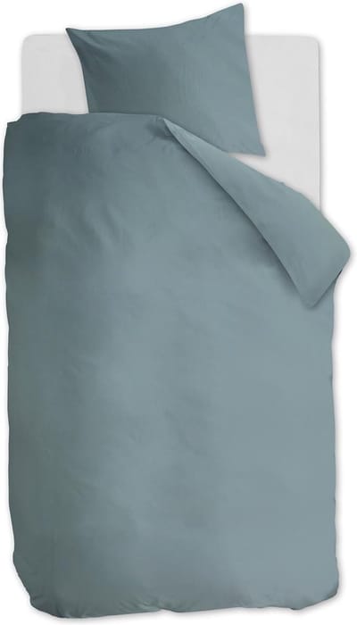 Ambiante Cotton Uni dekbedovertrek - Effen - Eenpersoons - 140x200/220 cm - Blauw