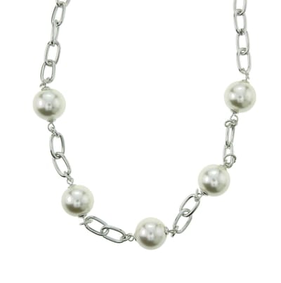 Behave - Schakelketting met glasparels 41 cm - Nikkelvrij - Mode-accessoire