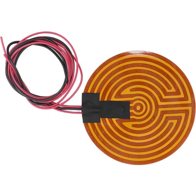 120W Ronde PI Verwarmingsfilm Flexibele Polyimide Verwarmingsplaat 3D Printer Verwarmd Bed Accessoires DC12V orange