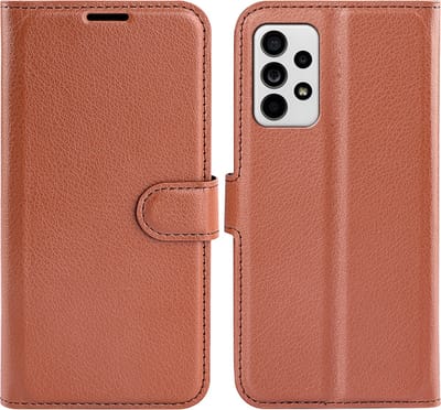MobyDefend Hoesje - Geschikt voor Samsung Galaxy A33 - Kunstleren Wallet Book Case (Sluiting Voorkant) - Bruin