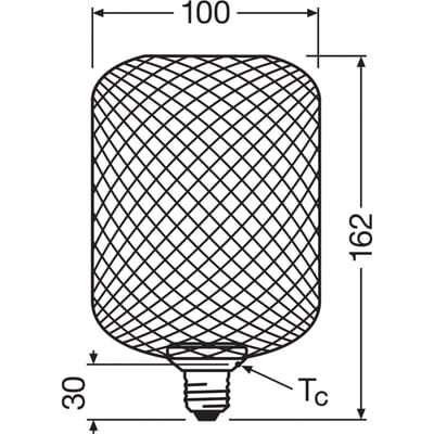 OSRAM Decor LED Flat Square E27 3,5W zwart 2.700K metaal