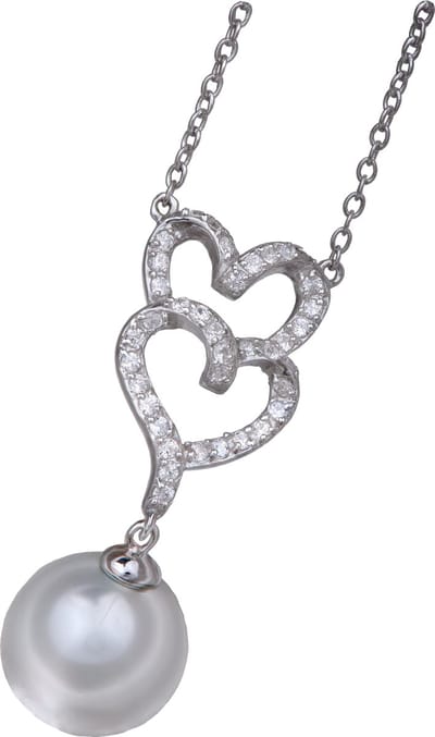 Orphelia Hanger + Ketting Dubbel Hart Parel Zirconium ZH-4506
