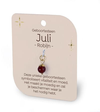 Gouden Charm - Geboortesteen - Juli