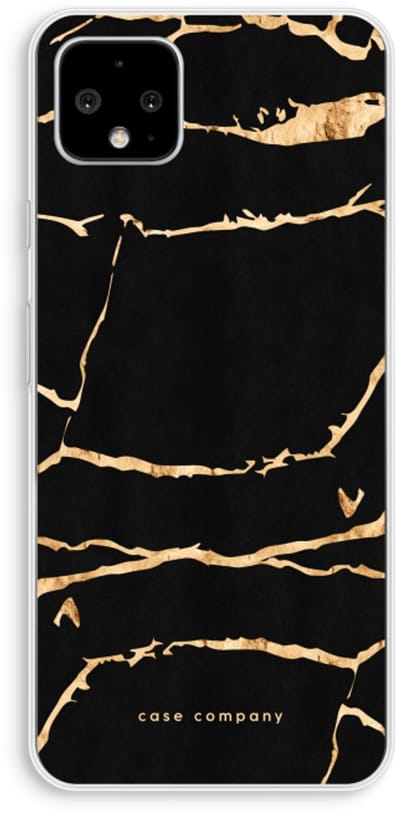 Case Company® - Hoesje geschikt voor Google Pixel 4 XL hoesje - Gouden marmer - Soft Cover Telefoonhoesje - Bescherming aan alle Kanten en Schermrand